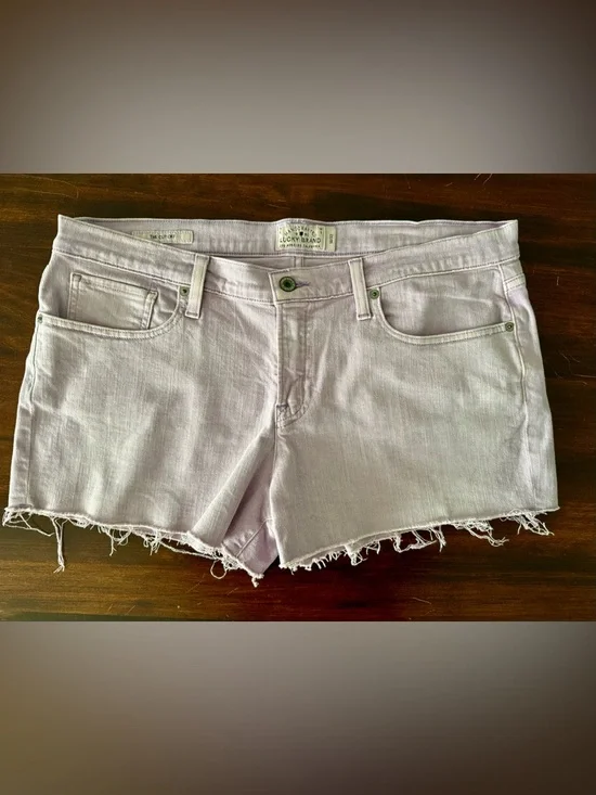 Lucky Brand The Cut Off Denim Shorts -Sz 14 -Lavender Purple - Picture 9 of 14